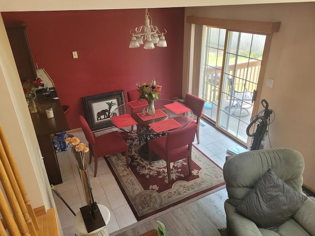 18324 Pond View Ct, Tinley Park, IL 60477 - dining space featuring a chandelier and light tile patterned floors