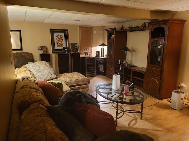 18324 Pond View Ct, Tinley Park, IL 60477 - living area with light wood-style floors and a drop ceiling