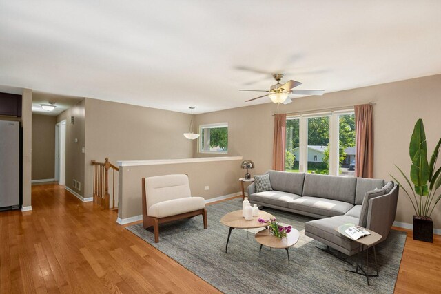 357 Sword Way, Bolingbrook, IL 60440 - living area with light wood finished floors and a ceiling fan