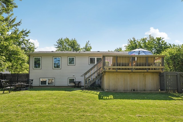357 Sword Way, Bolingbrook, IL 60440 - rear view of house featuring stairway, a deck, and an outdoor fire pit