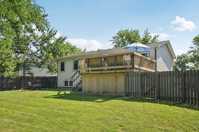 357 Sword Way, Bolingbrook, IL 60440 - rear view of house featuring stairs, a fenced backyard, and a deck
