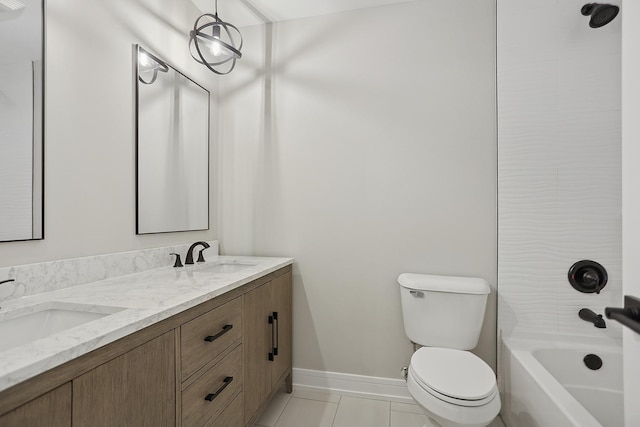 232 S Walnut St, Glenwood, IL 60425 - bathroom with double vanity, tile patterned floors, and  shower combination