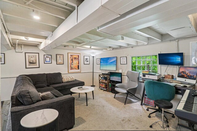 837 Wesley Ave, Oak Park, IL 60304 - carpeted office space featuring beam ceiling