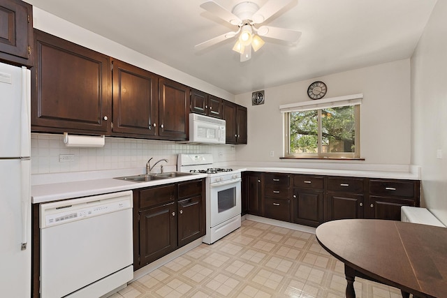 2620 Central Dr Unit 2S, Flossmoor, IL 60422 - kitchen with white appliances, light floors, light countertops, and dark brown cabinets