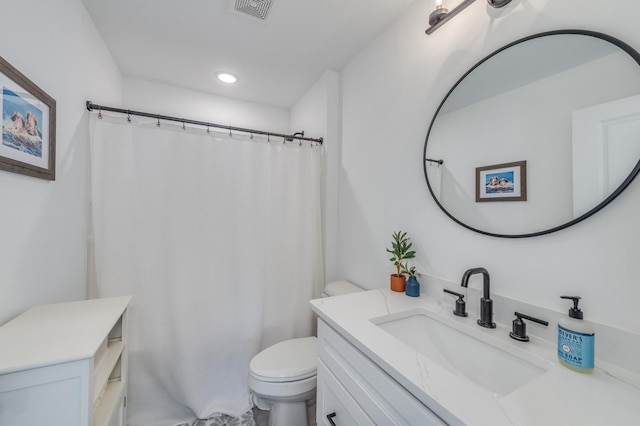25320 W Alison Rd, Plainfield, IL 60586 - bathroom featuring vanity, recessed lighting, and a shower with curtain