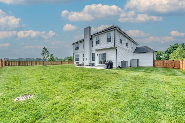 25320 W Alison Rd, Plainfield, IL 60586 - rear view of property with a patio area, a chimney, and a fenced backyard