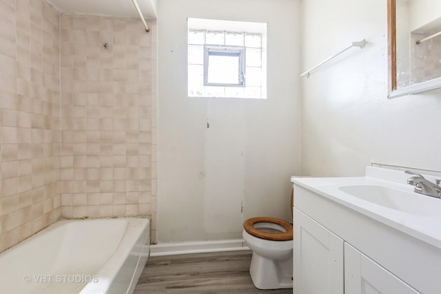1415 W 123rd St, Calumet Park, IL 60827 - full bathroom featuring vanity, wood finished floors, and shower / washtub combination