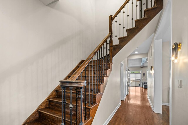 4741 S Drexel Blvd, Chicago, IL 60615 - stairs with wood finished floors and a high ceiling