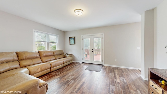 354 Millard Ave, Crystal Lake, IL 60014 - living room with plenty of natural light, wood finished floors, and french doors