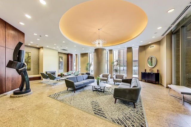 222 N Columbus Dr Unit 1405, Chicago, IL 60601 - common area with a wall of windows and recessed lighting