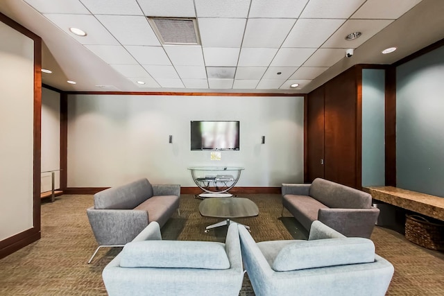 222 N Columbus Dr Unit 1405, Chicago, IL 60601 - living room featuring carpet and recessed lighting