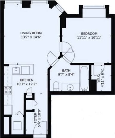 222 N Columbus Dr Unit 1405, Chicago, IL 60601 - view of room layout