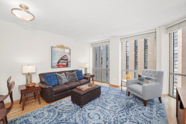 222 N Columbus Dr Unit 1405, Chicago, IL 60601 - living area featuring wood finished floors and a textured ceiling