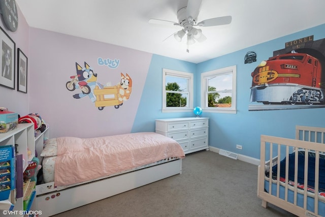 10824 Lavergne Ave, Oak Lawn, IL 60453 - carpeted bedroom with baseboards and ceiling fan