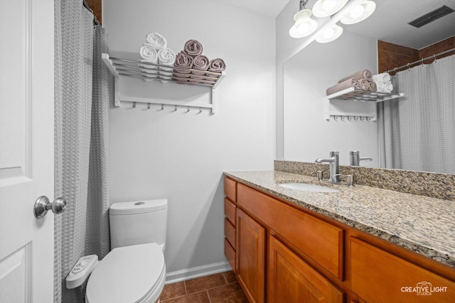 209 Surrey Dr, Carol Stream, IL 60188 - bathroom with vanity, tile patterned flooring, and curtained shower