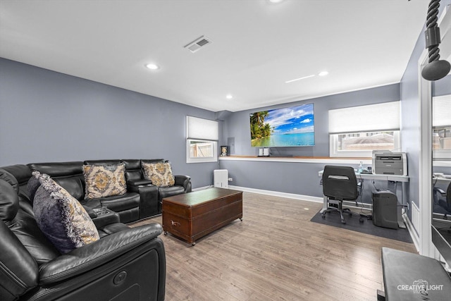 209 Surrey Dr, Carol Stream, IL 60188 - living room with wood finished floors, an office area, and recessed lighting
