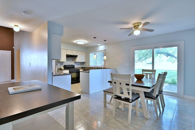 1340 Charger Ct, Carol Stream, IL 60188 - dining space with a ceiling fan and light tile patterned floors