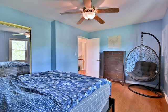 1340 Charger Ct, Carol Stream, IL 60188 - bedroom with wood finished floors and ceiling fan