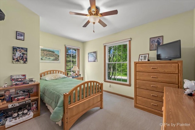 2N445 Beith Rd, Elburn, IL 60119 - carpeted bedroom with baseboards and a ceiling fan