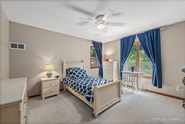 2N445 Beith Rd, Elburn, IL 60119 - bedroom featuring light carpet and a ceiling fan
