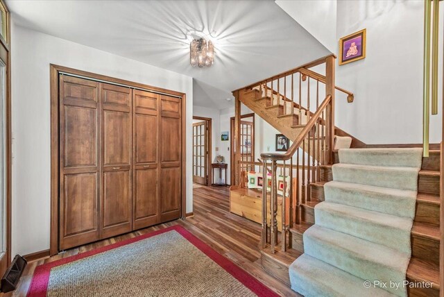 2N445 Beith Rd, Elburn, IL 60119 - entrance foyer with stairs and wood finished floors