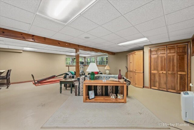 2N445 Beith Rd, Elburn, IL 60119 - game room featuring a drop ceiling