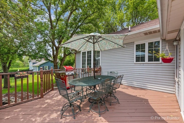 2N445 Beith Rd, Elburn, IL 60119 - wooden terrace featuring outdoor dining area and area for grilling
