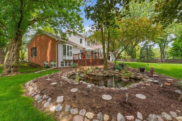 2N445 Beith Rd, Elburn, IL 60119 - view of yard with a wooden deck