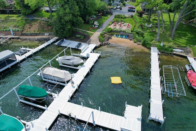 N1508 Wildwood Rd, Linn, WI 53147 - dock with boat lift and a water view