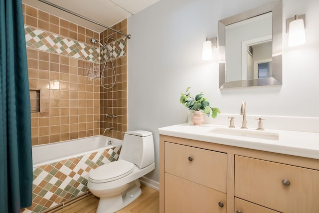 201 E Chestnut St Unit 21F, Chicago, IL 60611 - full bath featuring tiled shower / bath, vanity, and wood finished floors