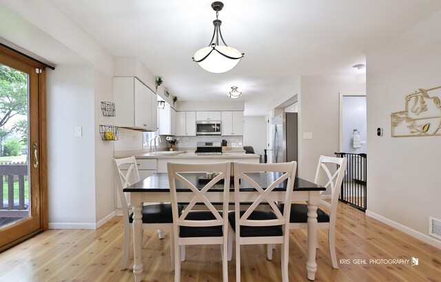 21136 W Engle Dr, Lake Villa, IL 60046 - dining space with light wood-type flooring and baseboards
