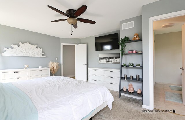 21136 W Engle Dr, Lake Villa, IL 60046 - bedroom featuring light carpet and a ceiling fan