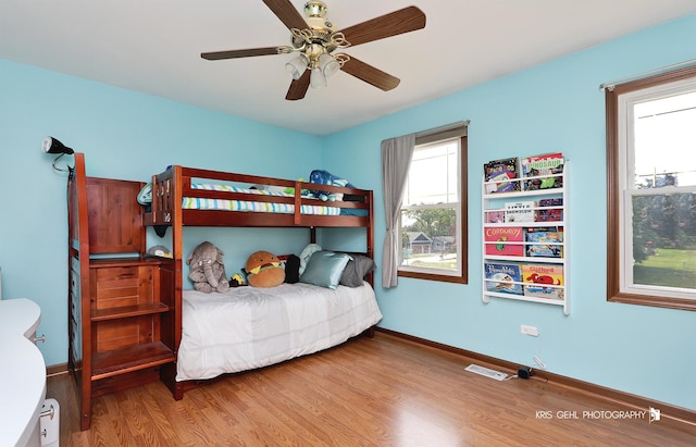 21136 W Engle Dr, Lake Villa, IL 60046 - bedroom with wood finished floors and ceiling fan