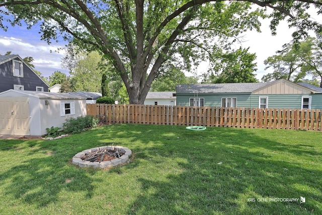 21136 W Engle Dr, Lake Villa, IL 60046 - view of yard featuring a shed and an outdoor fire pit