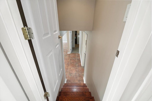 145 N Oakleaf Dr, Addison, IL 60101 - stairs featuring baseboards and stone finish flooring