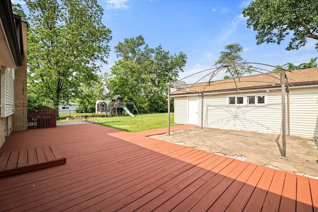145 N Oakleaf Dr, Addison, IL 60101 - deck with a playground and a patio