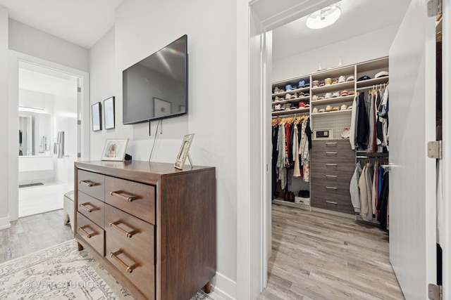 5236 N Kenmore Ave Unit 1N, Chicago, IL 60640 - walk in closet with light wood-type flooring