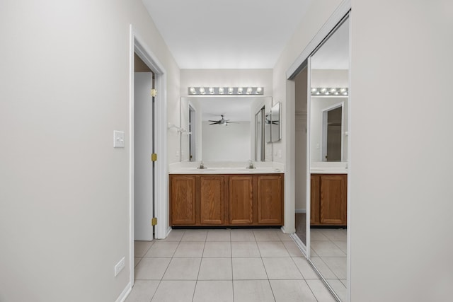 905 Huntington Dr, Elk Grove Village, IL 60007 - bathroom with tile patterned flooring and double vanity