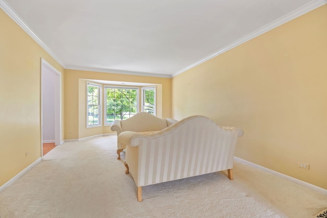 2319 Cloverdale Rd, Naperville, IL 60564 - carpeted living room featuring crown molding and baseboards