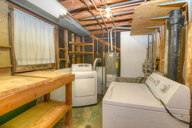 333 Elm St, Glen Ellyn, IL 60137 - laundry room with gas water heater and washer and dryer
