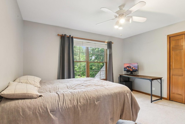 1560 Fairway Cir, Geneva, IL 60134 - bedroom featuring light carpet and a ceiling fan