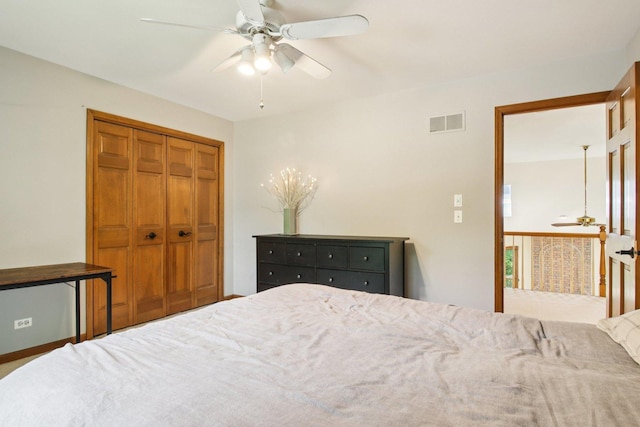 1560 Fairway Cir, Geneva, IL 60134 - bedroom featuring a closet and a ceiling fan