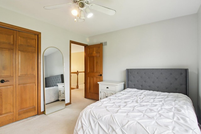 1560 Fairway Cir, Geneva, IL 60134 - bedroom with light carpet and ceiling fan