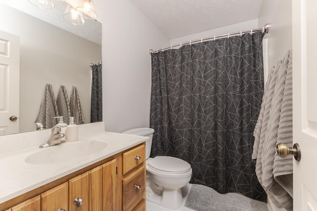 1608 Surrey St, Normal, IL 61761 - full bathroom featuring vanity, a textured ceiling, and curtained shower