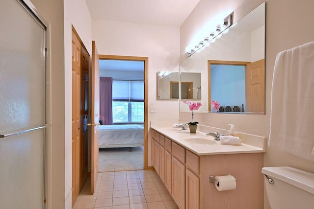 350 Woodhill Dr, Carol Stream, IL 60188 - full bath featuring double vanity, tile patterned floors, and ensuite bathroom
