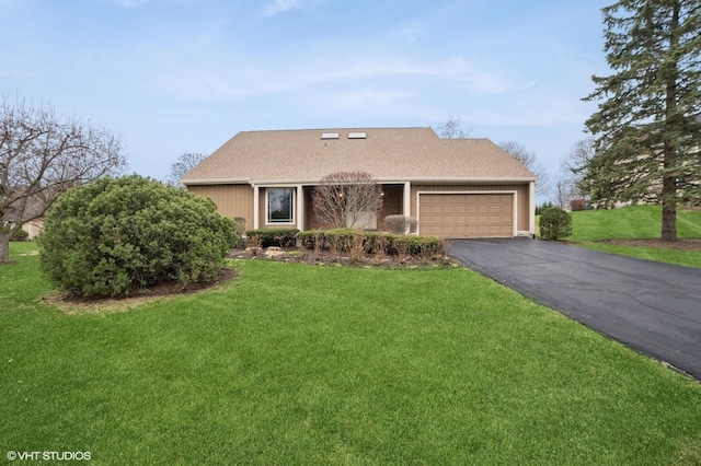 13 Chipping Campden Dr, South Barrington, IL 60010 - view of front facade with asphalt driveway, an attached garage, a front lawn, and roof with shingles