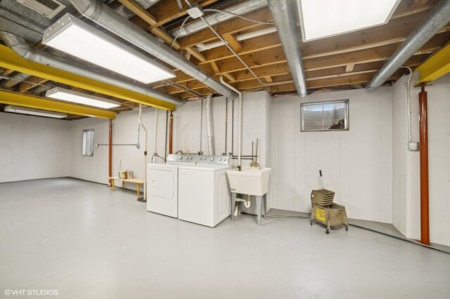 13 Chipping Campden Dr, South Barrington, IL 60010 - basement with separate washer and dryer and a sink