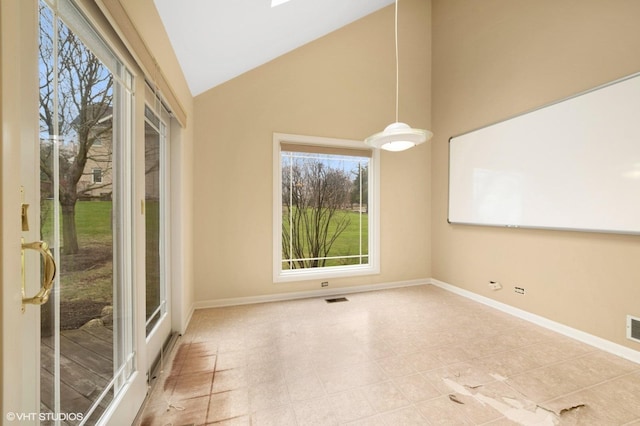 13 Chipping Campden Dr, South Barrington, IL 60010 - empty room featuring high vaulted ceiling and tile patterned floors