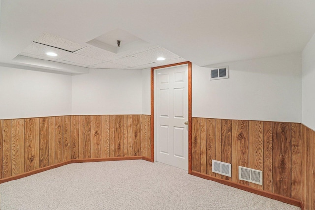 35 Terrace Ln Unit C, Lake Zurich, IL 60047 - finished below grade area featuring wainscoting, wood walls, carpet floors, and recessed lighting