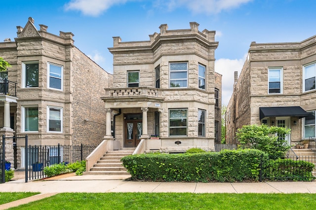 2115 N Sawyer Ave, Chicago, IL 60647 - view of front of property featuring french doors and stone siding